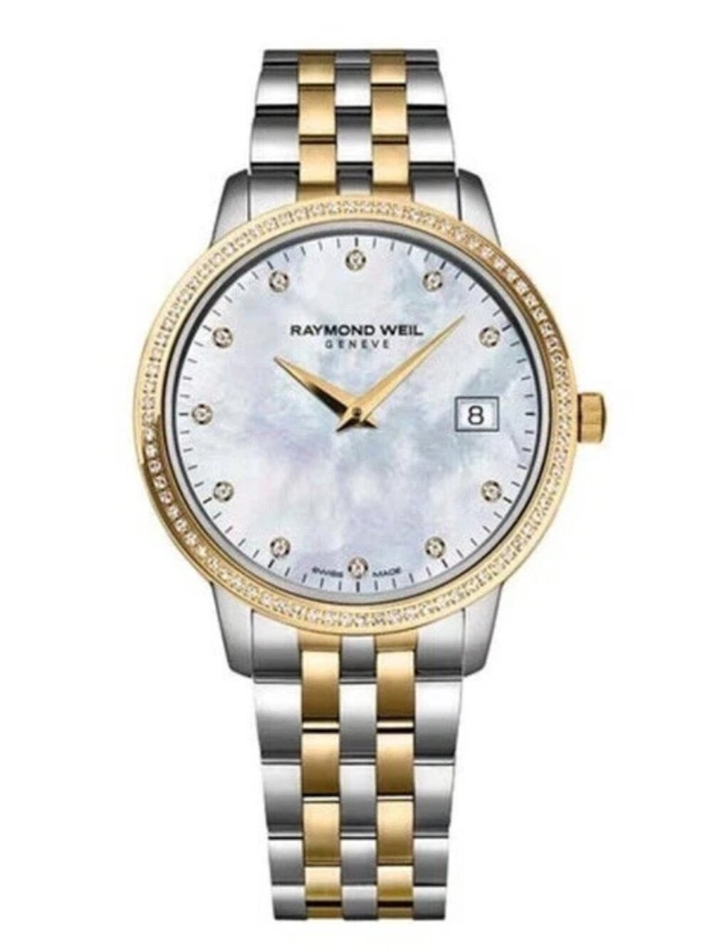 Raymond Weil Toccata TwoTone Diamond MOP Dial Quartz Watch 5988-SPS-97081 NO BOX